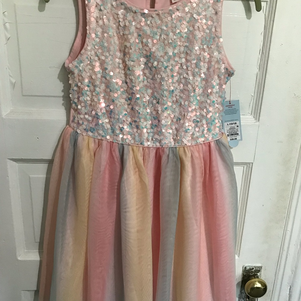 Cat & Jack Girls Rainbow Dress Size L (10/12)